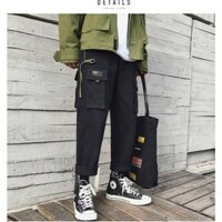 (HÀNG ORDER) QUẦN KAKI NAM TÚI HỘP HIPHOP MÀU ĐEN NHẬP KHẨU HÀN QUỐC