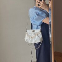 [Hàng order] Túi ví cầm tay clutch dây đeo ngoc trai thanh lịch T47