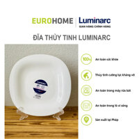 [Hàng Pháp] Đĩa (dĩa) thủy tinh Luminarc Carine H3660/L4454 - 19cm, thủy tinh sạch không chứa chì, dùng lò vi sóng