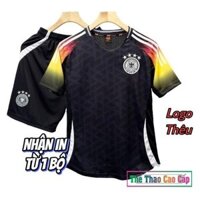 [Hàng Quá đẹp/Có in] Quần Áo Bóng Đá, Đồ Đá Banh Đức Đen 2024 2025 Cao Cấp
