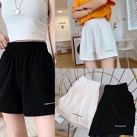 Hàng quần Đùi cotton unisex nam nữ cạp chun in chữ  ྇ hàng chọn