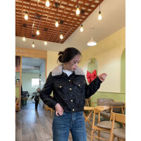 [Hàng quảng châu] Áo khoác da cao cấp kèm lông cổ tháo rời đc