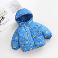 (HÀNG QUẢNG CHÂU) Áo khoác phao chần bông siêu nhẹ phong cách hàn quốc cho bé trai bé gái 10-25kg tuổi