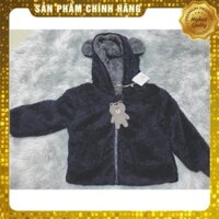 (Hàng Quảng Châu loại 1) Áo Khoác lông tai Gấu Xanh Than cho bé