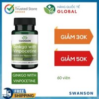 [Hàng Quốc Tế] SWANSON GINKGO WITH VINPOCETINE, 60 viên, Hỗ trợ sức khỏe nhận thức và trí nhớ cho người lớn