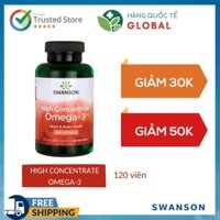 [Hàng Quốc Tế] SWANSON HIGH CONCENTRATE OMEGA-3, 120 viên, Tăng cường sức khỏe tim não