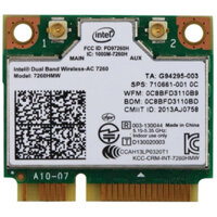 Hàng rã máy Card wifi AC 7260HMW băng tần kép +Bluetooth - Intel® Wireless-AC 7260 (Mini PCI-3027)