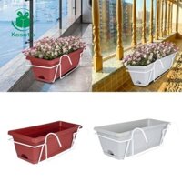 Hàng rào Ban công Treo Lan can Chậu hoa Countryside Container Sân hiên đa năng Hình chữ nhật có giá đỡ Vỏ cây