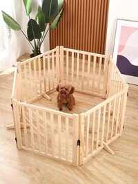 Hàng rào chó gỗ chắc chắn chống mèo cửa hàng rào trong nhà chuồng chó chó nhỏ thú cưng chặn cửa có