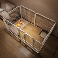 Hàng Rào Quây Cho Chó Bộ 6 tấm Ghép Chuồng Quây Nan Ống Sơn Tĩnh Điện Dành Cho Chó Lớn bốn kích cỡ khác nhau