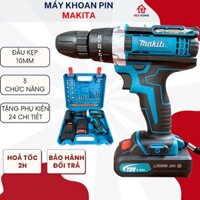 HÀNG RẺ Máy Khoan PIN Desawi/ Makta 72v Khoan Tường, Bắt Vít, Bắn tôn kèm Phụ Kiện 24 Món