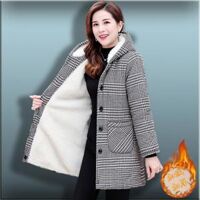HÀNG SẴN Áo Khoác Bông Cotton Kẻ Sọc Cho Mẹ Giản Dị AK33 - Hàng Quảng Châu Cao Cấp - Đỏ - XL45-58KG