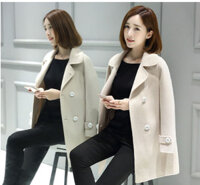 HÀNG SẴN Áo Khoác Dạ Nữ Ngắn Giản Dị AD17 - Hàng Quảng Châu Cao Cấp - Be,S<50KG