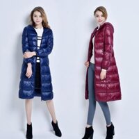 HÀNG SẴN Áo Khoác Phao Lông Vũ Dáng Dài Phong Cách Châu Âu AK199 - Hàng Quảng Châu Cao Cấp - M51-55KG - Đen