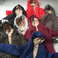 [Hàng sẵn] Áo phao trần trám lót lông cừu