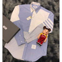 HÀNG SẴN - ÁO SƠ MI THOM BROWN OXFORD PATCHWORK 4 MẢNH XANH VÀ HỒNG, CÓ CỜ SAU GÁY, ĐỦ TAGS, MENSWEAR WOMENSWEAR SHIRT