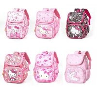 [Hàng sẵn] Balo học sinh hình Hello Kitty có khóa kéo lật chống thấm nước cho học sinh tiểu học dây đeo có đệm dày êm ái