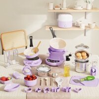 Hàng sẵn - Bộ Đồ Chơi Bếp Nấu ăn Mini 67 chi tiết. Nấu ăn thật.c hất LIệu Inox 304 Nhựa PP.