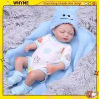 [Hàng Sẵn] Búp bê em bé sơ sinh 10in bằng silicon mềm đáng yêu giống thật chất lượng cao Có thể giặt được - Búp bê trai và gái với quần áo chăn WHYME
