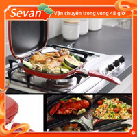 [Hàng Sẵn] Chảo Nướng Chống Dính 2 Mặt Chảo kẹp nướng bánh mì sandwich đa năng Sevan