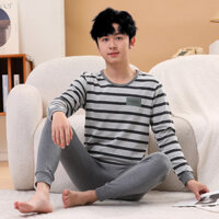 Hàng sẵn có 140-180CM Thu Đông Thanh Niên Bộ Đồ Lót Trung Thu Quần Áo Mùa Thu Bé Trai Quần Dài Loungewear Bộ Đồ Hai Mảnh