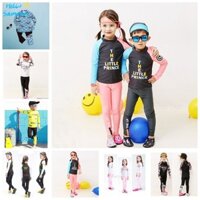 Hàng sẵn có 2-12 tuổi Đồ bơi trẻ em 2 chiếc Đồ bơi bé gái Đồ bơi bé trai M-4XL Áo dài tay + Quần bơi