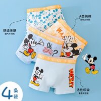 Hàng sẵn có 24H Vận chuyển Chuột Mickey Quần lót bé trai Quần lót trẻ em Cotton nguyên chất Boxer Nhỏ vừa Lớn Trẻ em Boxer Bé trai Học sinh Quần short bé