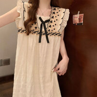 Hàng sẵn có Bộ Đồ Ngủ Nữ Mây Cotton Bộ Đồ Ngủ Nhỏ Tay Bay Váy Ngủ Homewear Ngọt Ngào Dễ Thương Bộ Đồ Ngủ