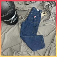 Hàng sẵn có Carhartt Love Heart Series Quần yếm Denim đầu gối nặng Quần jean Quần dài dáng rộng Size lớn Nam Nữ Cặp đôi Phong cách