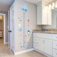 Hàng sẵn có-Cartoon Nhãn dán chiều cao cho bé Thước đo chiều cao Dán tường Chiều cao có thể tháo rời Nhãn dán giáo dục sớm Trang trí phòng trẻ em