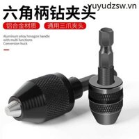 Hàng sẵn có Chuôi lục giác Máy khoan Chuck Mini Đa năng Ba chân Chuck Chuyển đổi Máy mài điện Phụ kiện Máy khoan điện Trục linh hoạt Chuck