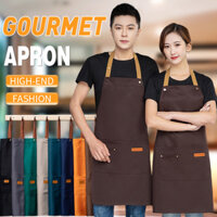 Hàng sẵn có Cổ treo Phong cách Chống dầu và Tạp dề chống nước Tạp dề đầu bếp Logo tùy chỉnh Nhà hàng Cafe Tạp dề làm việc