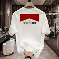 Hàng sẵn có Dạo Phố Áo Thun Nặng 2024 Tay Ngắn Phong Cách Thời Trang Marlboro In Hình Áo Thun Cao Cấp Top / 7.22