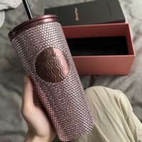 Hàng sẵn có Đầu con người Đồng thương hiệu lisa Cup Cốc kim cương bằng thép không gỉ Ống hút giữ nhiệt Cốc nước