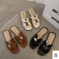 Hàng sẵn có Dép đế bằng cho nữ mặc ngoài mùa hè 2025 Phong cách mới Giày sandal hở mũi Dép nữ Bán buôn