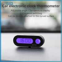 Hàng sẵn có Đồng hồ điện tử Mini Đồng hồ tự động Nhiệt kế phát sáng Đèn nền LCD Màn hình kỹ thuật số Phụ kiện tạo kiểu xe Mới