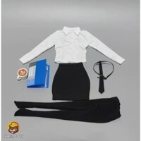 Hàng sẵn có HAILI ĐỒ CHƠI 1 / 6 Nữ Lính Quần Áo Nơi Làm Việc Nữ Cổ Trắng PH Hành Động Hình Trang Phục