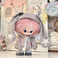 Hàng sẵn có Phong cách mới 20cm Quần áo trẻ em giá rẻ Búp bê Cotton không thuộc tính Tai thỏ siêu dễ thương Mùa xuân Thu Áo nỉ búp bê trang phục quần áo