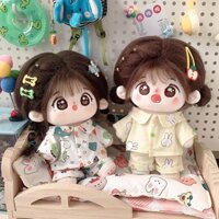 Hàng sẵn có Quần áo búp bê Cotton 20cm Quần áo trẻ em Bộ đồ ngủ Bộ trang phục búp bê Quần giá rẻ Bộ hai mảnh