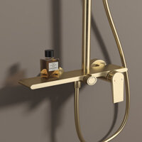 Hàng sẵn có Seckill Luxury Light Lặn sang trọng Tất cả các bộ vòi hoa sen nóng lạnh bằng đồng Bộ vòi phun mưa Súng phun vòi hoa sen Đầu phun nước tắm gia đình