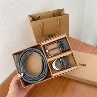 Hàng sẵn có Thắt lưng Hộp quà tặng Thắt lưng nam thời trang Kojia Thắt lưng da có khóa chữ C Bộ hộp quà tặng dành cho doanh nhân Thắt lưng nam thông thường