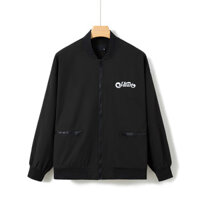 Hàng sẵn có THENEWLINE Áo khoác nam nữ màu trắng cổ điển thêu thể thao Áo khoác thông thường Unisex