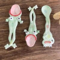 Hàng sẵn có Thìa ếch có giá trị cao Thìa súp Món tráng miệng Người ảnh hưởng thủ công Thìa phong cách Sáng tạo Cát ngộ nghĩnh Điêu khắc gốm Cà phê Quà tặng Khuấy