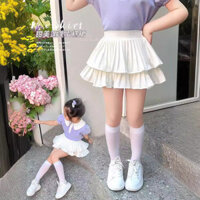 Hàng sẵn có Vận chuyển nhanh Váy bánh cho bé gái Váy trắng mùa hè Công chúa Trẻ em Váy phồng Phong cách mới Váy mùa hè cho bé