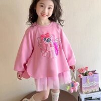 Hàng sẵn có Váy bé gái Mùa xuân Phong cách mới Váy bé gái Trẻ em Váy công chúa Cô gái Hoạt hình My Little Pony Áo nỉ