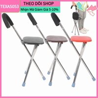 [Hàng Sẵn] Gậy chống có ghế ngồi Gấp đi bộ di động bằng thép không gỉ cho người già【Texas053】