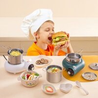 [Hàng sẵn Giao Nhanh] Đồ Chơi Nấu Ăn Mini Nấu Đồ Ăn Thật, Bộ Đồ Chơi Nấu Ăn Inox - đồ chơi trẻ em