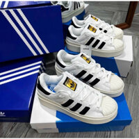 [HÀNG SẴN] GIÀY SUPERSTAR BONEGA ĐẾ CAO TRẮNG ĐEN , GIÀY ĐỘN ĐẾ, GIÀY BÁNH MÌ DÀNH CHO NỮ, DAS SÒ ĐỘN ĐẾ