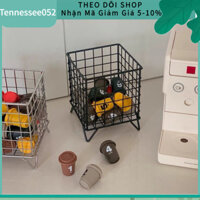 [Hàng Sẵn] Giỏ lưới đựng đồ để bàn - Giỏ Sắt Đựng Đồ Dùng / Mỹ Phẩm / Đồ Ăn Vặt Để Bàn Tiện Dụng cho văn phòng tại nhà【Tennessee052】