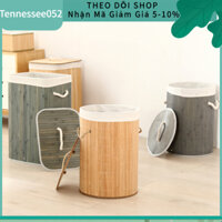[Hàng Sẵn] Giỏ Tre Đựng Đồ - Sọt Đựng Quần Áo Đồ chơi Gấp Gọn Có nắp Cho Gia Đình【Tennessee052】